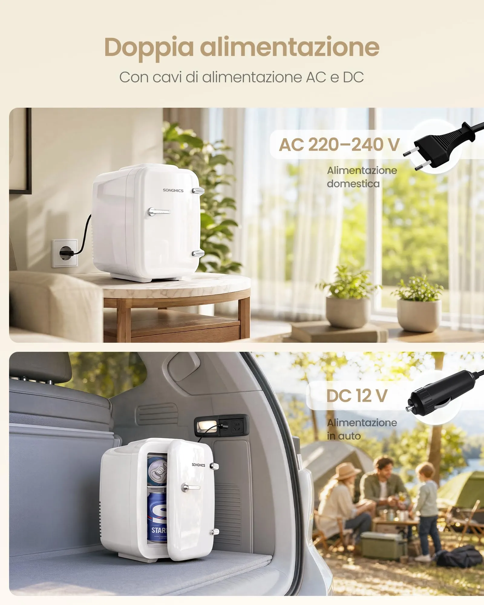 SONGMICS Mini Frigo, Frigorifero Portatile Caldo e Freddo, 4 L - immagine 4