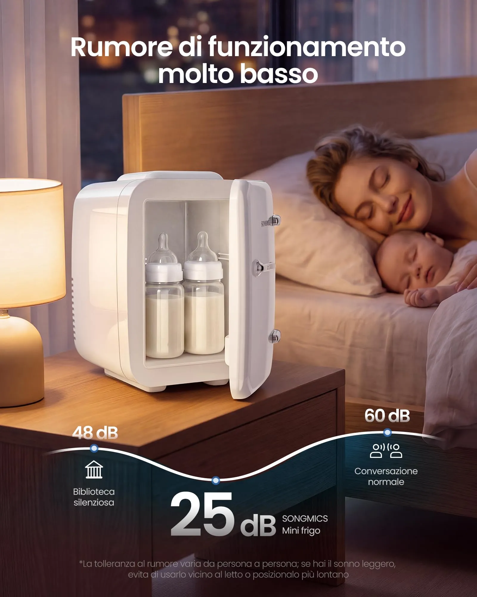 SONGMICS Mini Frigo, Frigorifero Portatile Caldo e Freddo, 4 L - immagine 6