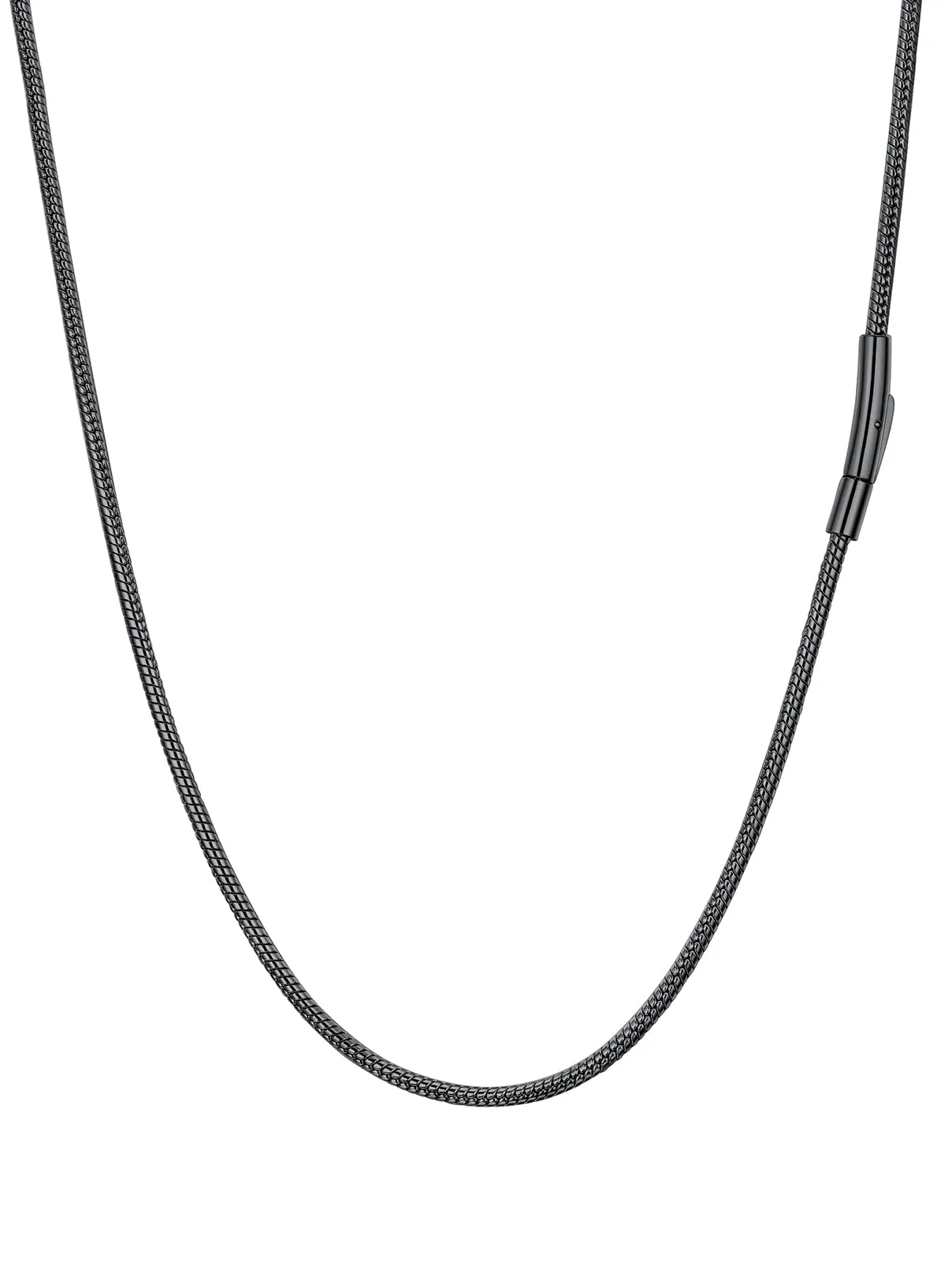 PROSTEEL Collana a Serpente Nero, 2,5mm 76cm, Collana Uomo Acciaio, Serpentina Agile, Catenina Versatile Solo o Impilato, Impermeabile - immagine 1