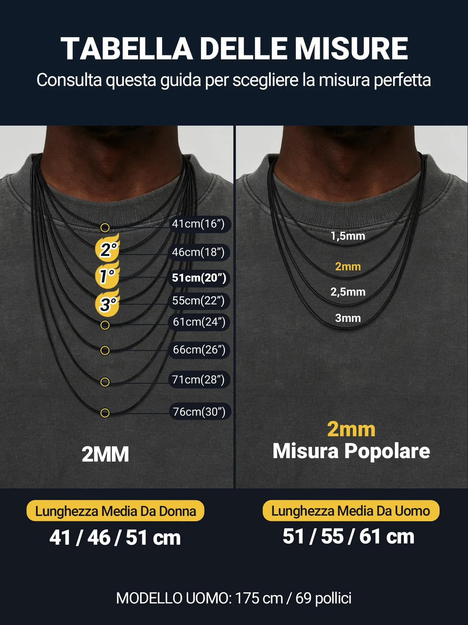 PROSTEEL Collana a Serpente Nero, 2,5mm 76cm, Collana Uomo Acciaio, Serpentina Agile, Catenina Versatile Solo o Impilato, Impermeabile - immagine 5