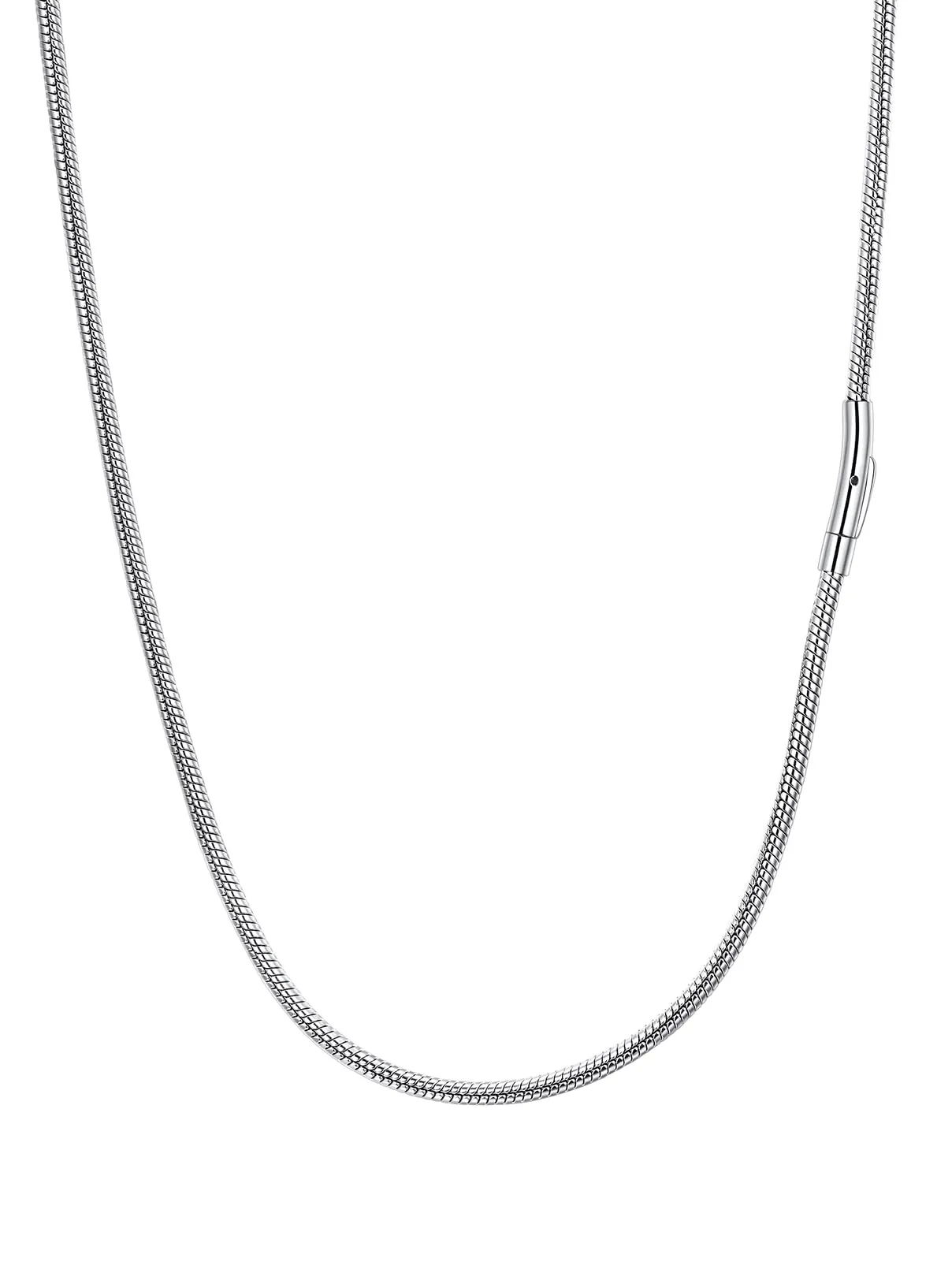 PROSTEEL Collana a Serpente Argento, 3mm 55cm, Collana Uomo Acciaio, Serpentina Agile, Catenina Versatile Solo o Impilato, Impermeabile - immagine 1