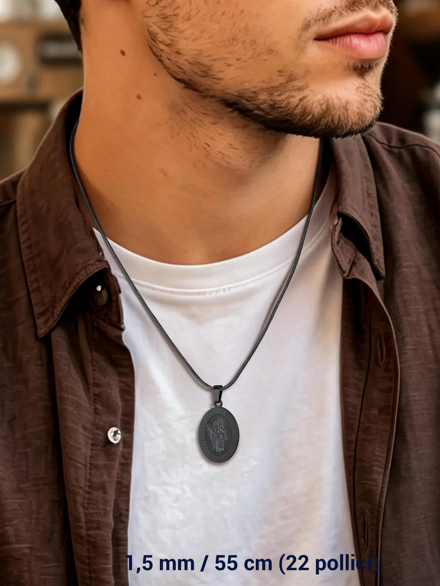 PROSTEEL Collana a Serpente Nero, 1,5mm 46cm, Collana Uomo Acciaio, Serpentina Agile, Catenina Versatile Solo o Impilato, Impermeabile - immagine 7