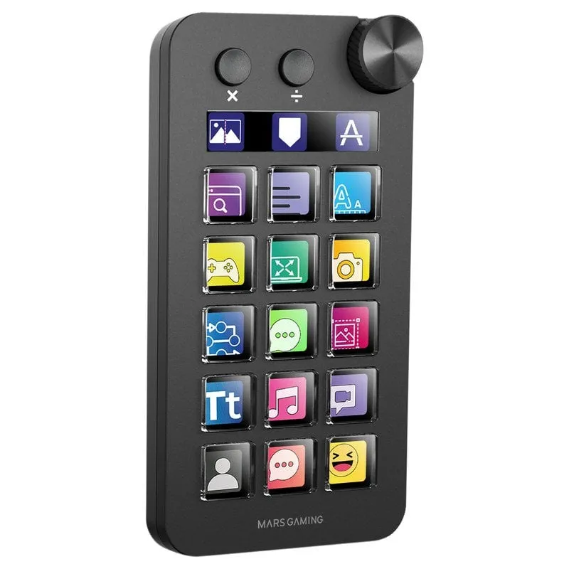 Mars Gaming MSD-neo Control Deck 15 tasti LCD Wheel e doppio pulsante Windows e MacOS 10.15+ Nero - immagine 1