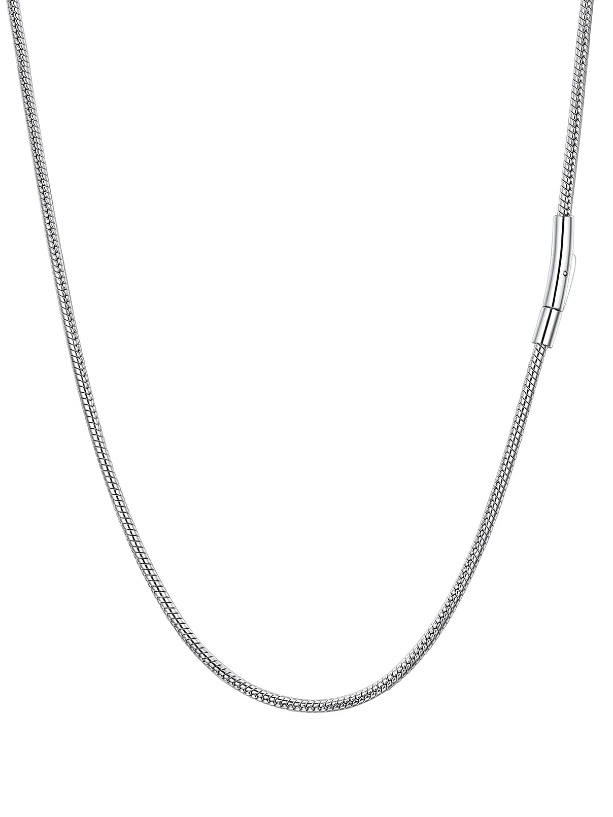 PROSTEEL Collana a Serpente Argento, 2,5mm 66cm, Collana Uomo Acciaio, Serpentina Agile, Catenina Versatile Solo o Impilato, Impermeabile - immagine 1