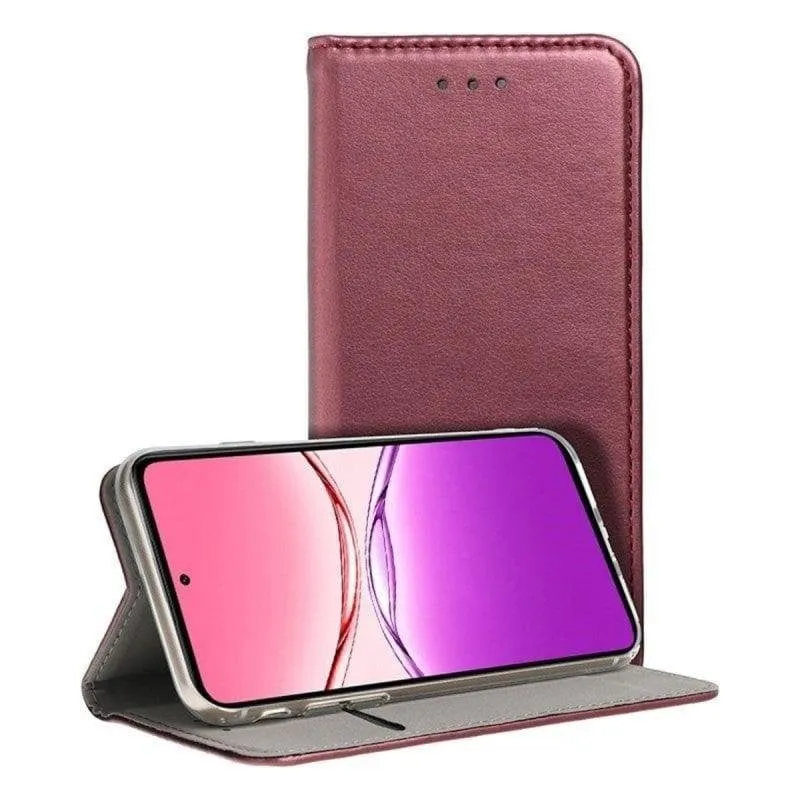 Custodia per cellulare Cool Flip Cover Libro Similpelle TPU Burgundy per OPPO A5/A5m - immagine 1