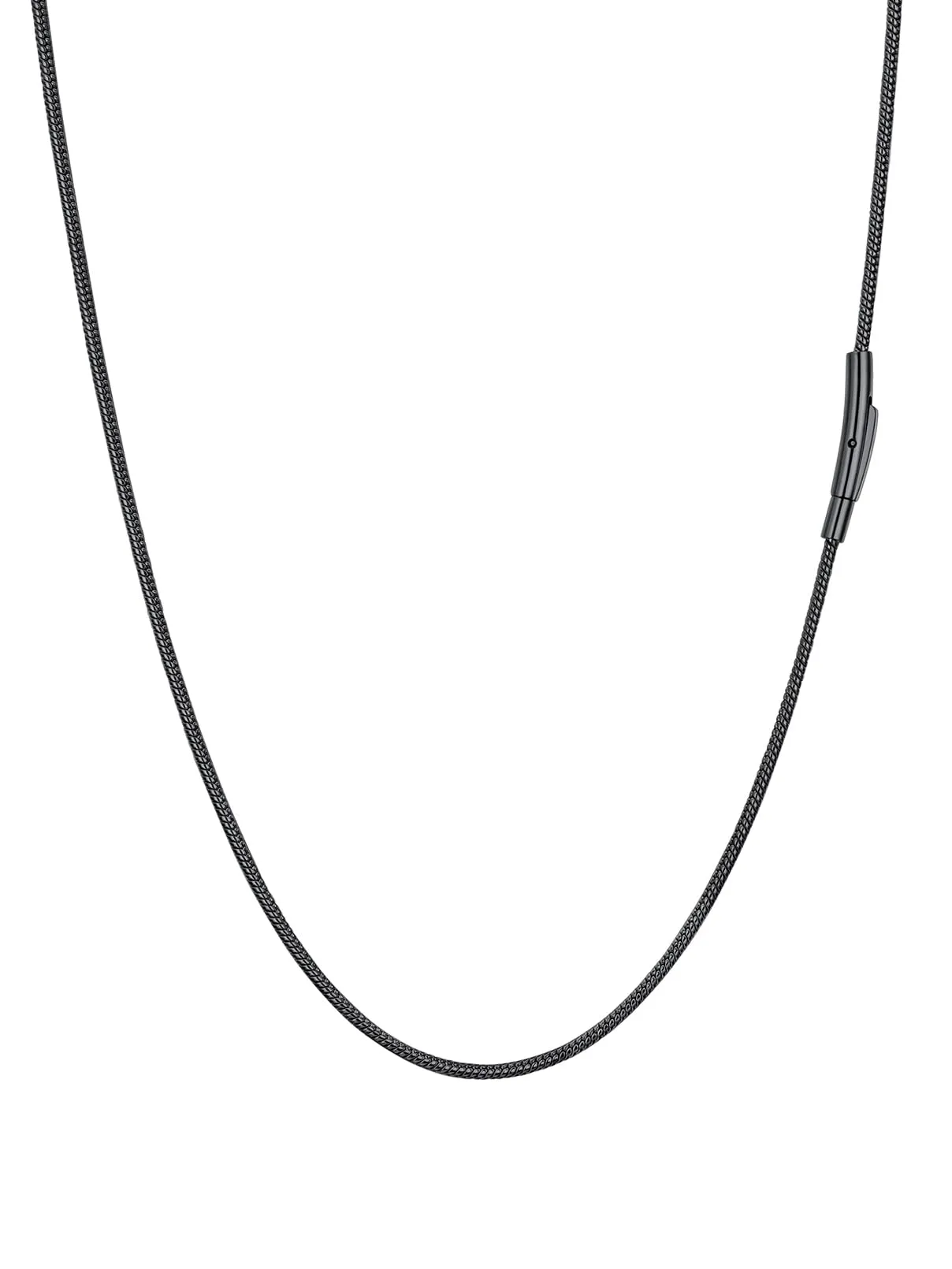 PROSTEEL Collana a Serpente Nero, 1,5mm 55cm, Collana Uomo Acciaio, Serpentina Agile, Catenina Versatile Solo o Impilato, Impermeabile - immagine 1