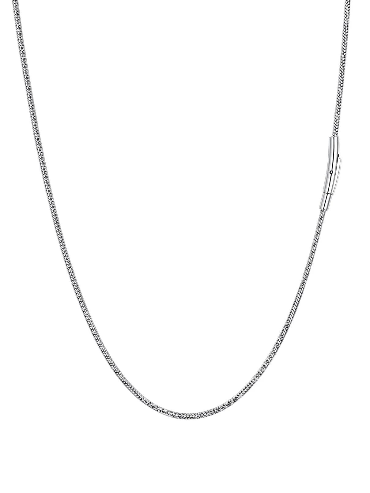 PROSTEEL Collana a Serpente Argento, 1,5mm 55cm, Collana Uomo Acciaio, Serpentina Agile, Catenina Versatile Solo o Impilato, Impermeabile - immagine 1