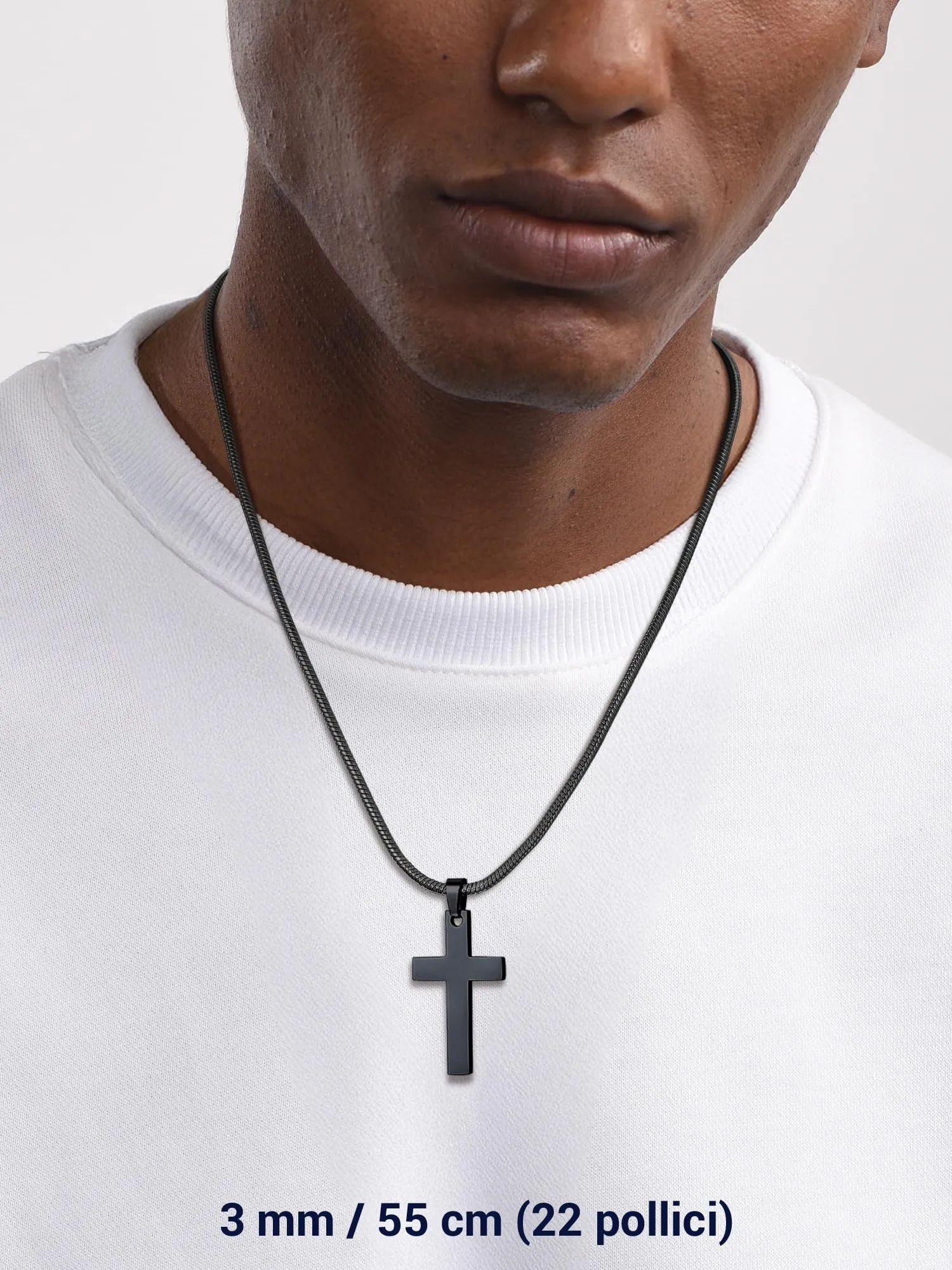 PROSTEEL Collana a Serpente Nero, 3mm 76cm, Collana Uomo Acciaio, Serpentina Agile, Catenina Versatile Solo o Impilato, Impermeabile - immagine 7