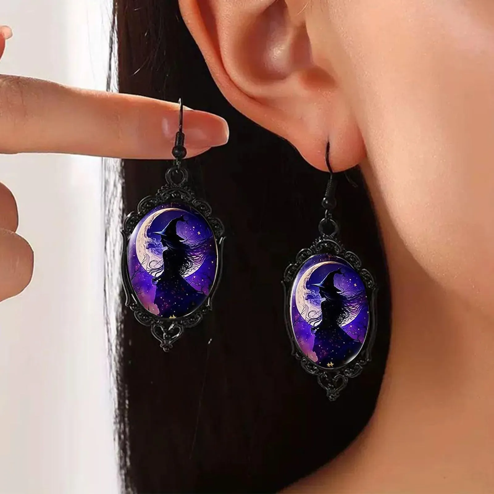 Set Gioielli Donna in Stile Gotico, Strega Goffrato Collana e Orecchini - immagine 3