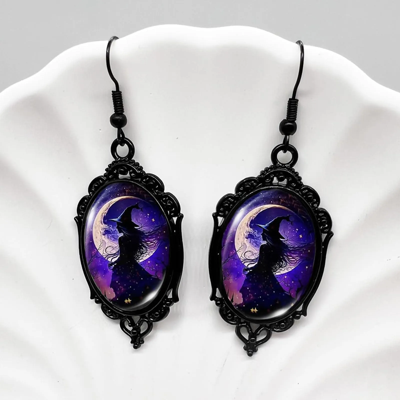 Set Gioielli Donna in Stile Gotico, Strega Goffrato Collana e Orecchini - immagine 5