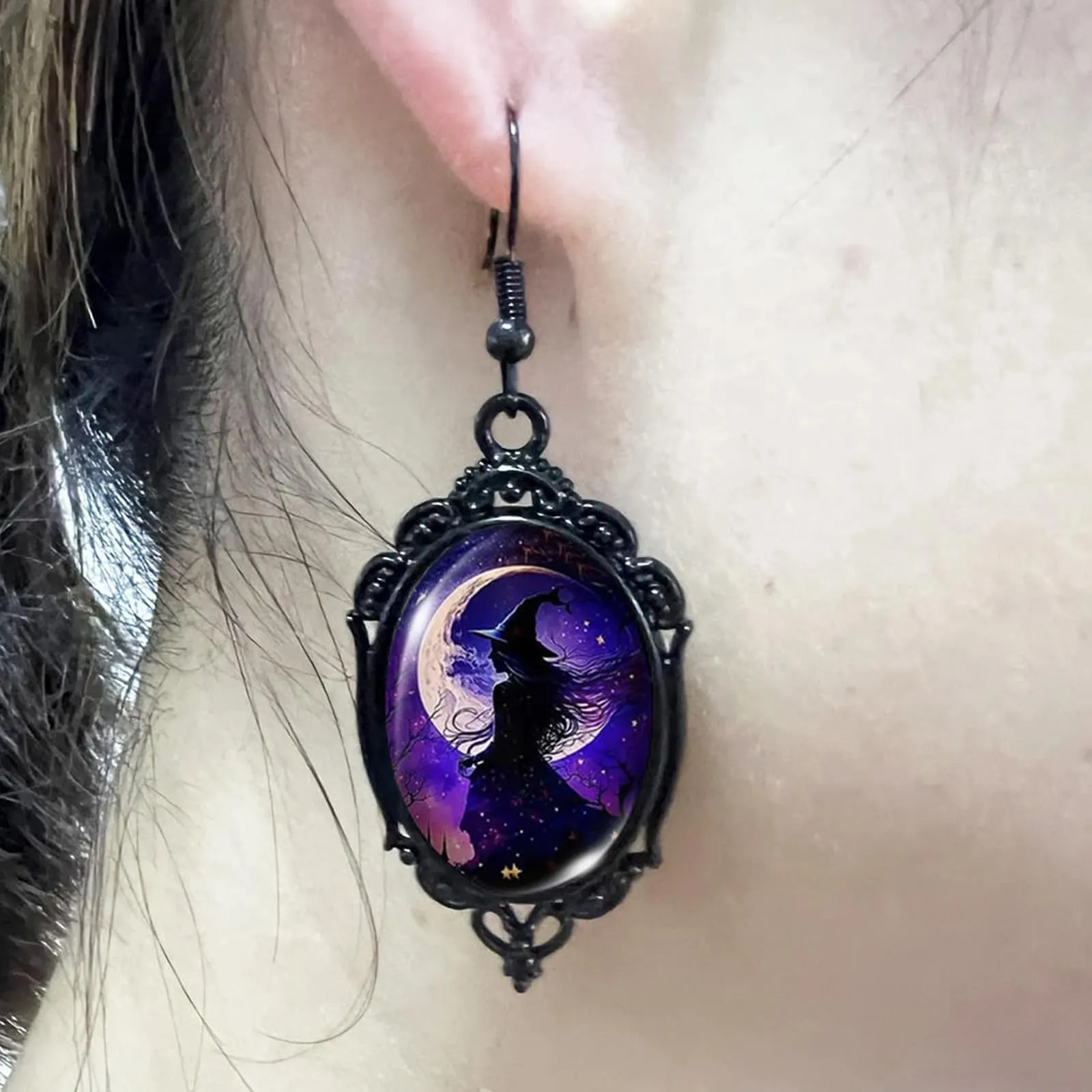 Set Gioielli Donna in Stile Gotico, Strega Goffrato Collana e Orecchini - immagine 6