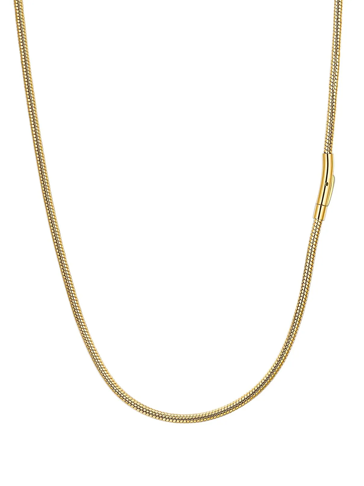 PROSTEEL Collana a Serpente Oro, 3mm 46cm, Collana Uomo Acciaio, Serpentina Agile, Catenina Versatile Solo o Impilato, Impermeabile - immagine 1