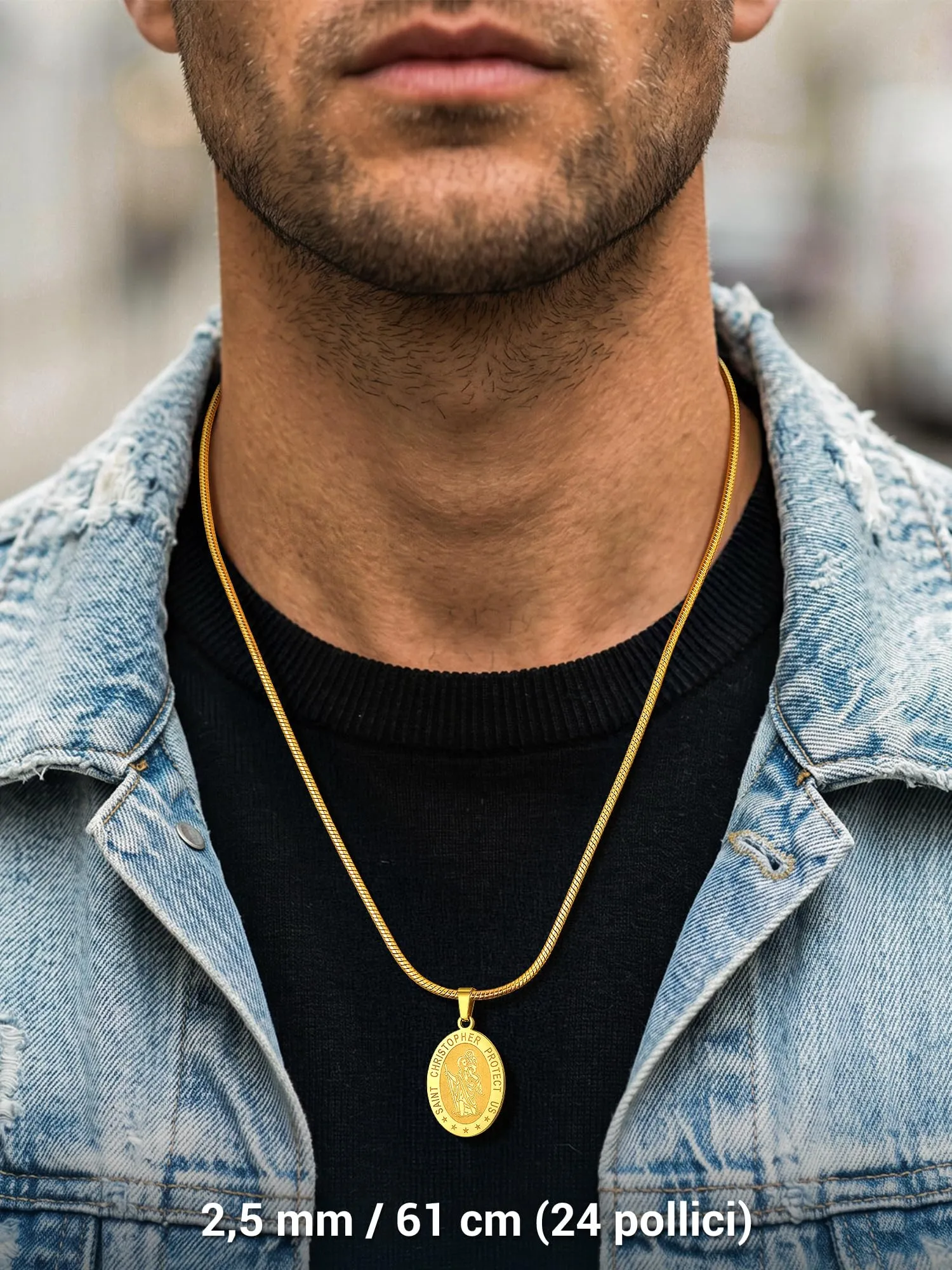 PROSTEEL Collana a Serpente Oro, 2,5mm 71cm, Collana Uomo Acciaio, Serpentina Agile, Catenina Versatile Solo o Impilato, Impermeabile - immagine 7