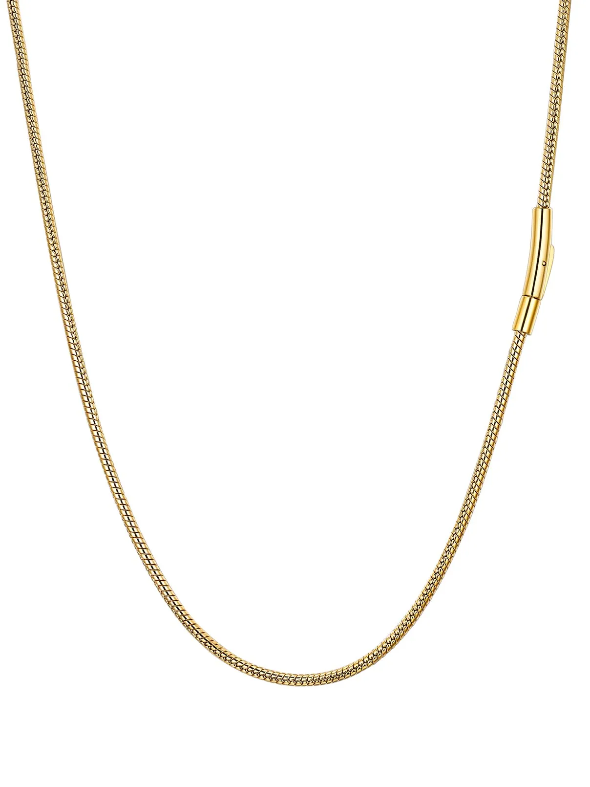 PROSTEEL Collana a Serpente Oro, 2,5mm 76cm, Collana Uomo Acciaio, Serpentina Agile, Catenina Versatile Solo o Impilato, Impermeabile - immagine 1
