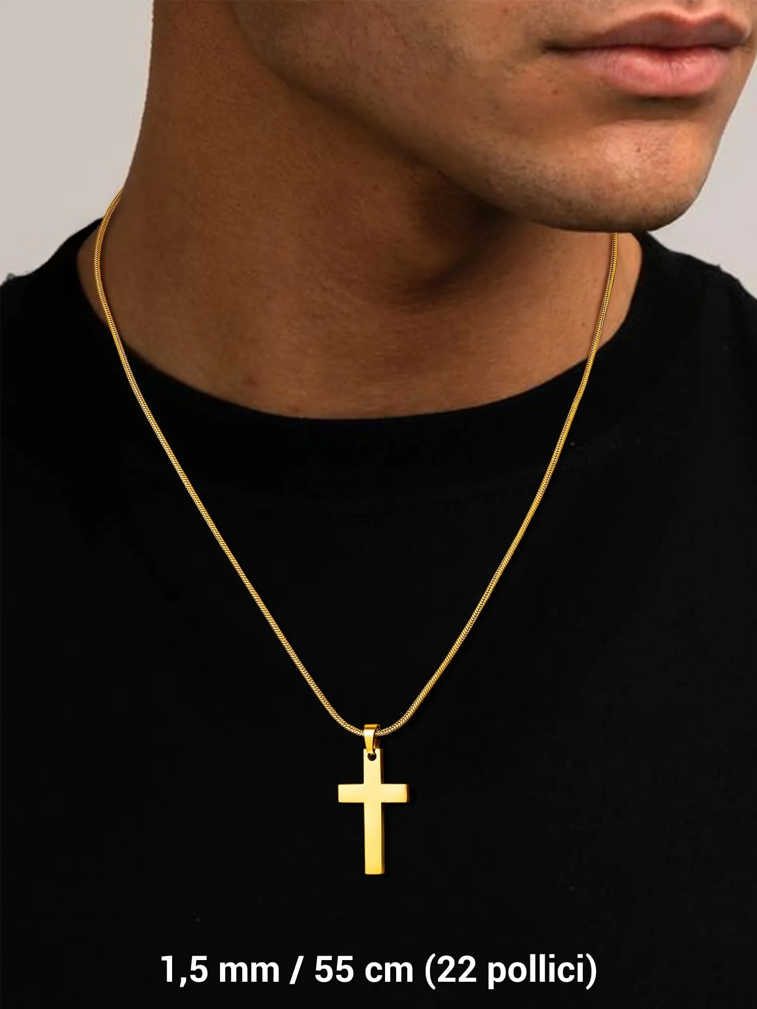 PROSTEEL Collana a Serpente Oro, 1,5mm 55cm, Collana Uomo Acciaio, Serpentina Agile, Catenina Versatile Solo o Impilato, Impermeabile - immagine 7