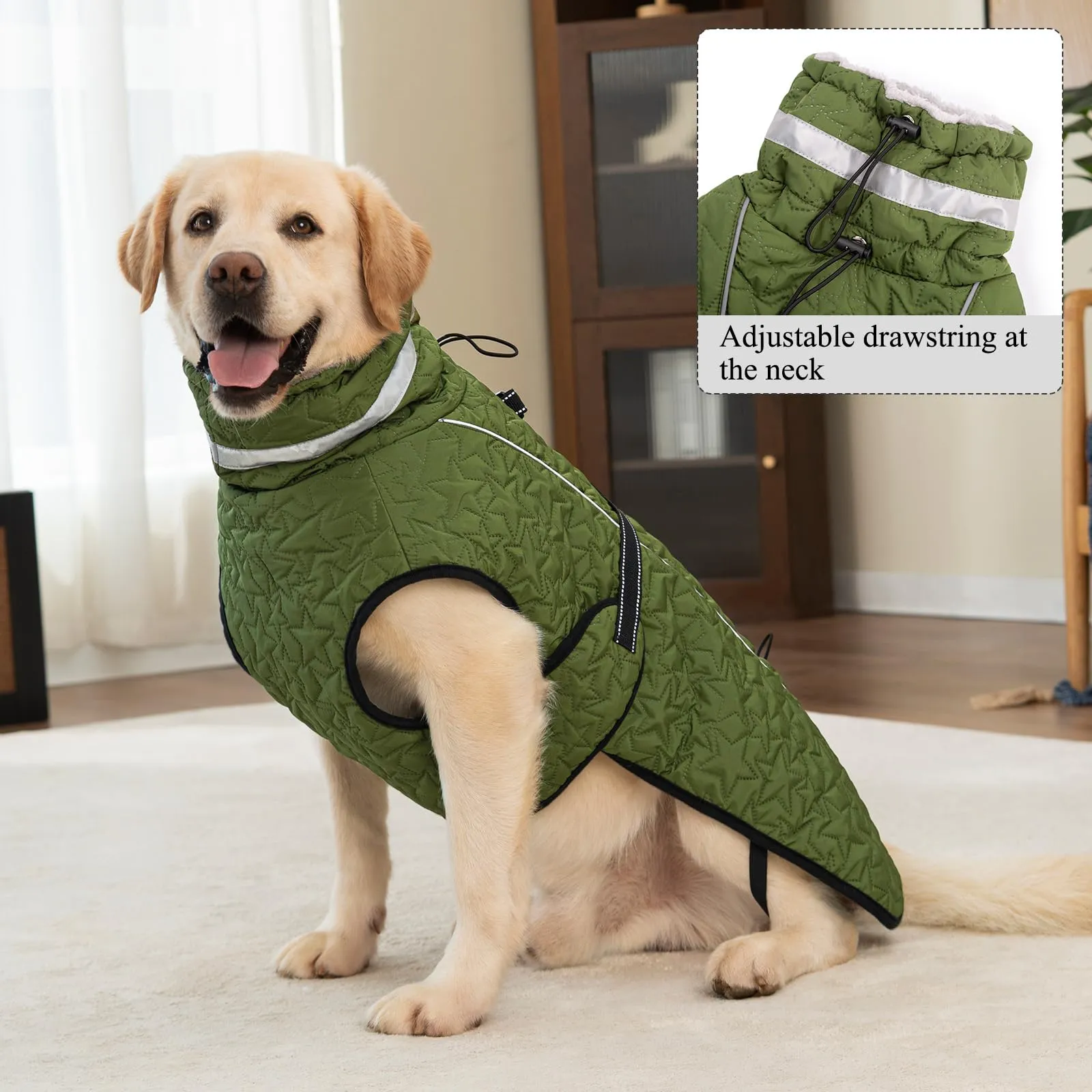 Cyponpy Cappotto Impermeabile Cane Giubbotto Pile per Cani con Imbracatura Invernale Caldo Cappotti Giubbotto Impermeabile per Cani Regolabile Riflettente Cappottino Cane Taglia Piccola Media Grande - immagine 6
