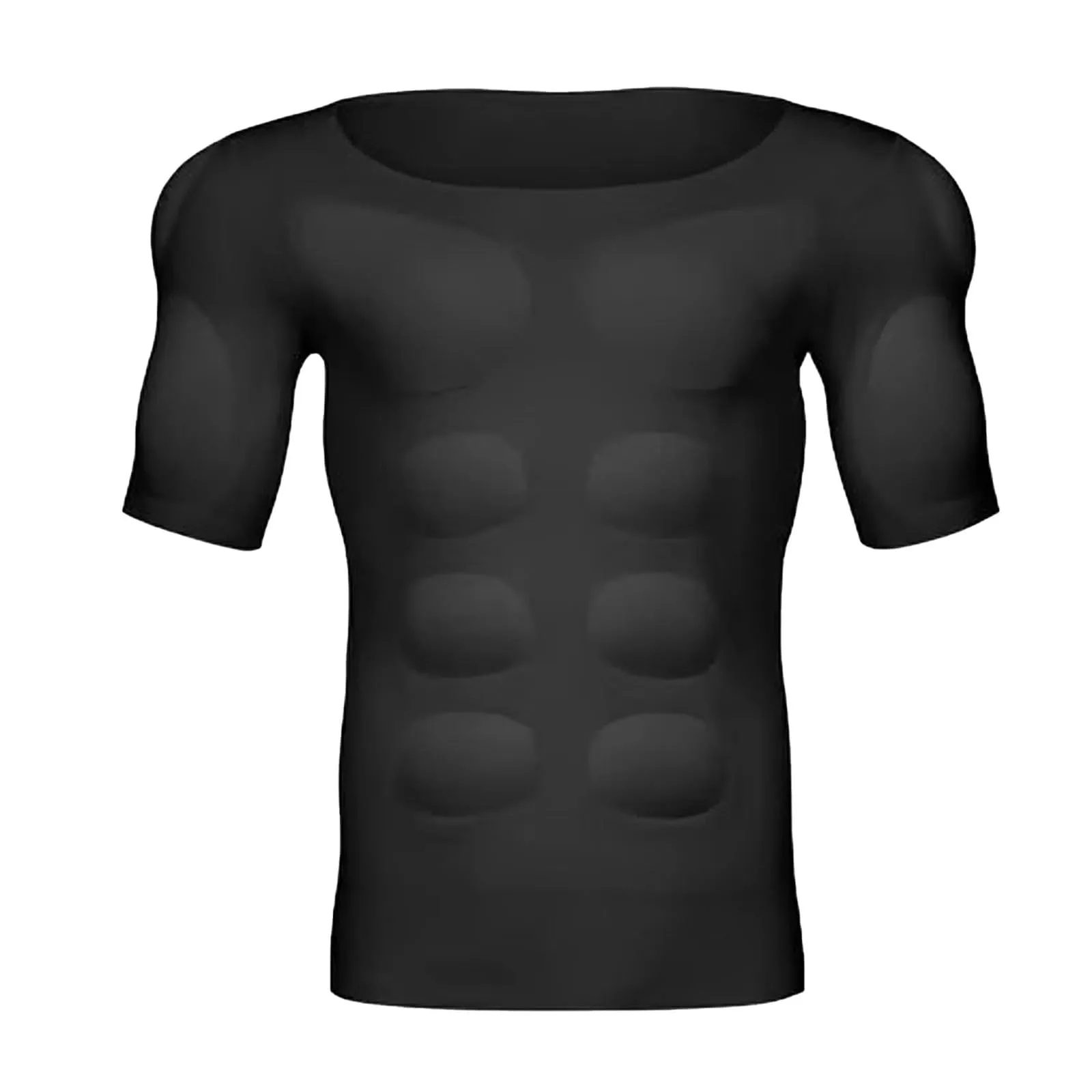 Maglietta per vestire con imbottitura invisibile sul petto e base imbottita per i muscoli, fascia per il corpo da uomo, top senza maniche, aderente ed elasticizzata, maglietta intima modellante, top a - immagine 6