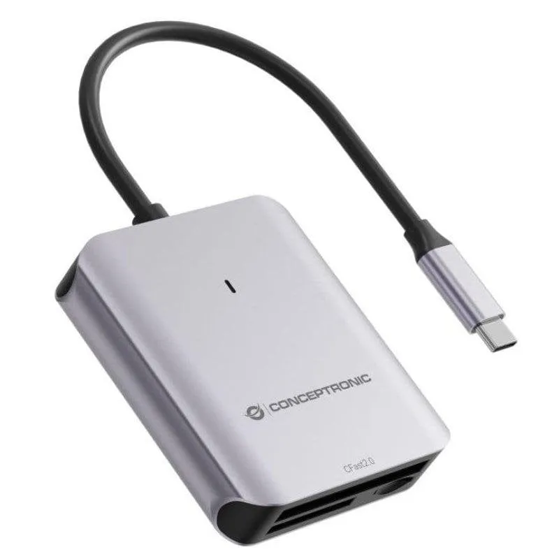 Lettore di schede Conceptronic BIAN09G 3-in-1 USB 3.2 Gen2 10000 Mbit/s Grigio - immagine 1