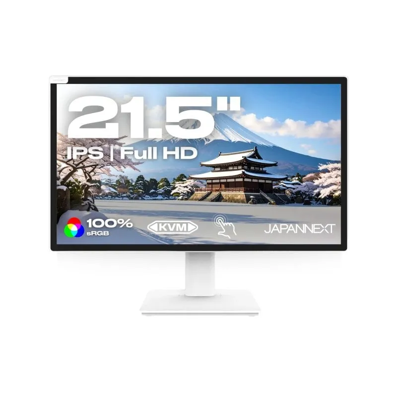 Monitor JAPANNEXT 21.5" FullHD IPS Touch HDR 60Hz G-Sync FreeSync Bianco Inclinabile - immagine 1