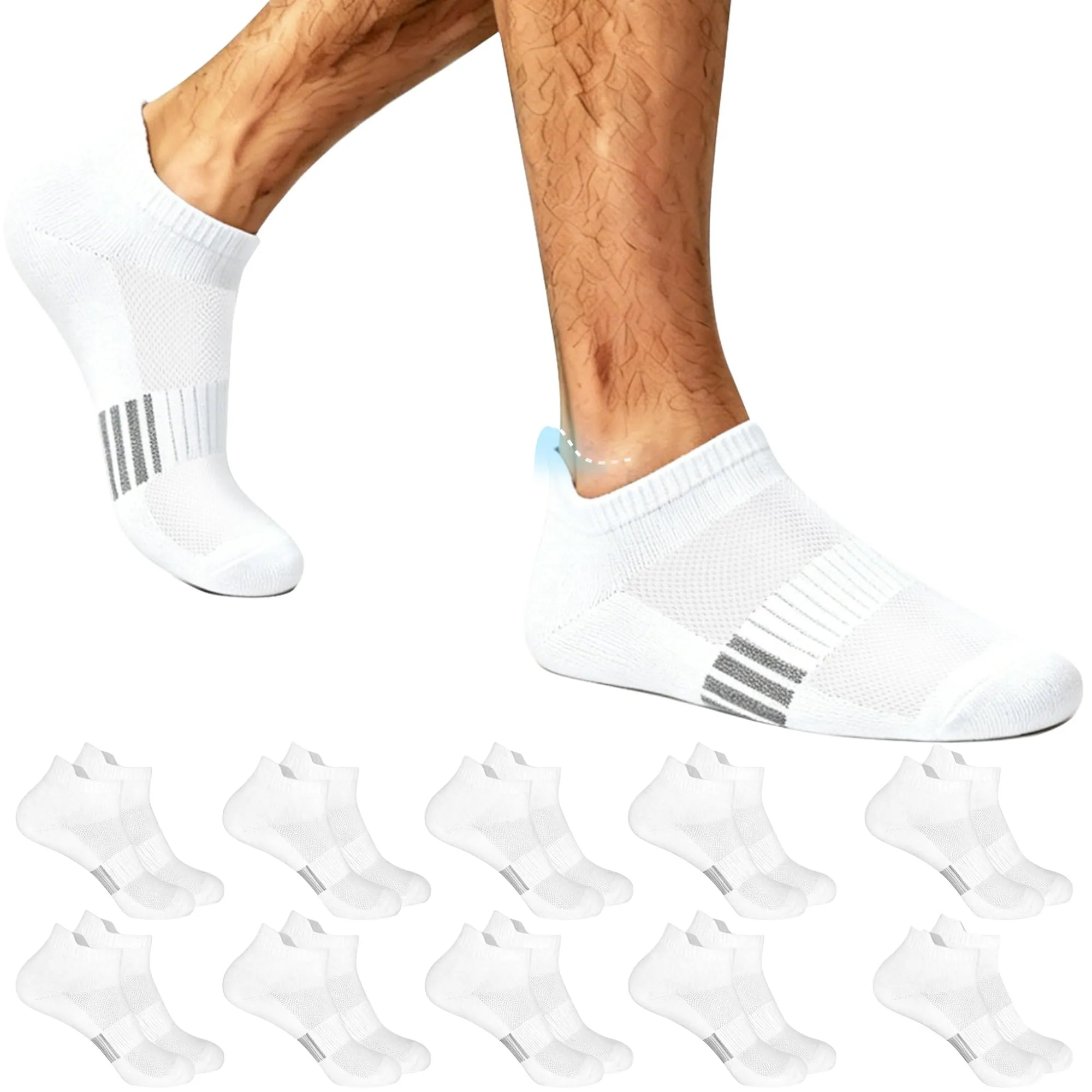 Lakpoau 10 Paia Calzini Corti Sportivi in Cotone Traspiranti Donna 35-38 - immagine 1