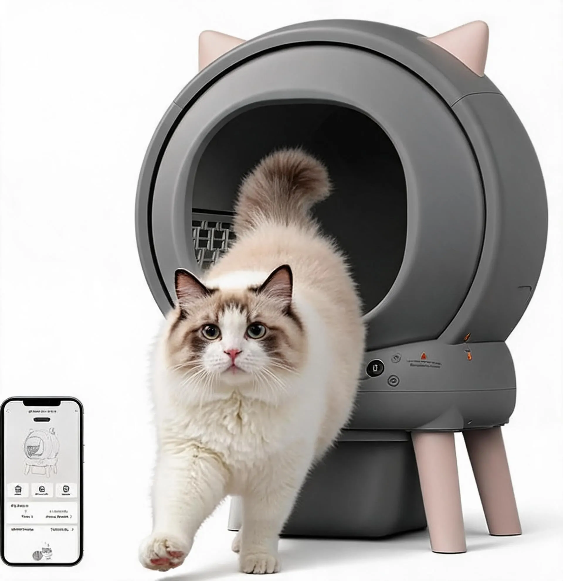 Lettiera Gatto Autopulente XXL, 79L Lettiera Autopulente per Gatti, Controllo App da 2.4 GHz, 9 Sensori di Sicurezza, Protezione Anti-Pizzicamento, Facile da Pulire, Lettier Automatica per più Gatti - immagine 1