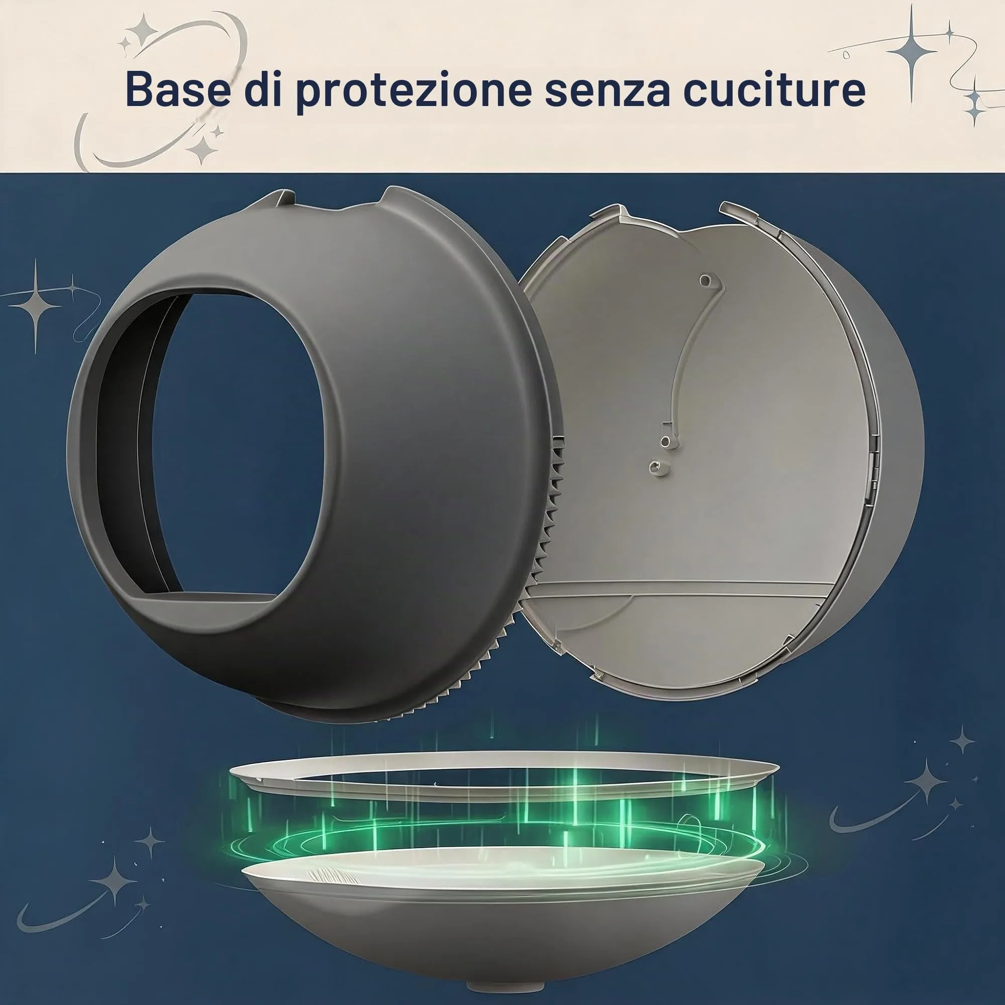 Lettiera Gatto Autopulente XXL, 79L Lettiera Autopulente per Gatti, Controllo App da 2.4 GHz, 9 Sensori di Sicurezza, Protezione Anti-Pizzicamento, Facile da Pulire, Lettier Automatica per più Gatti - immagine 5