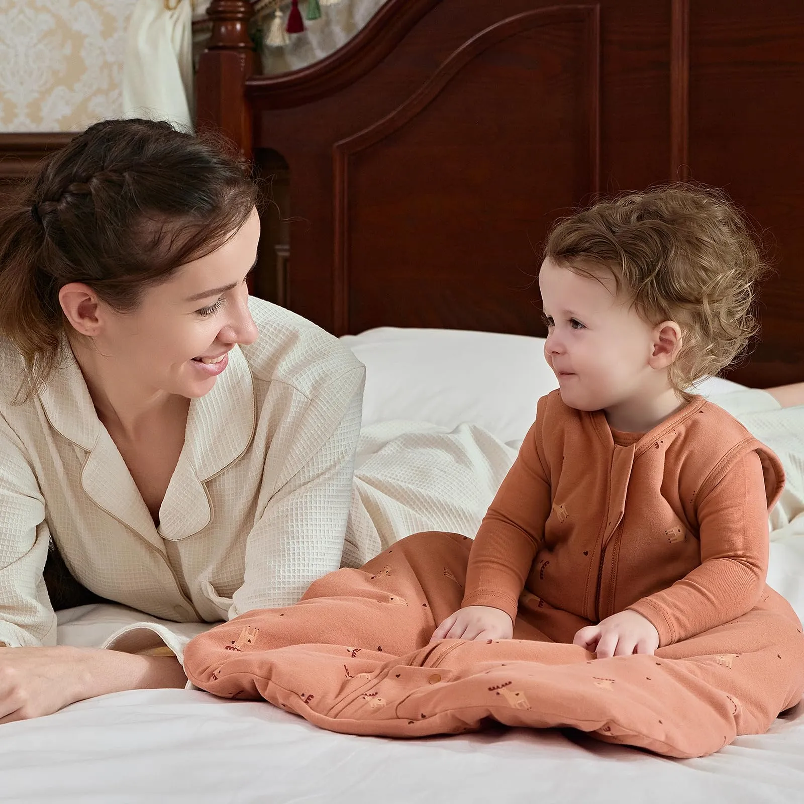 Mosebears Sacco nanna invernale per bambini, 2,5 tog,cotone, per diverse misure dalla nascita all'età di 24 mesi(Caramel,12-18 mesi) - immagine 2