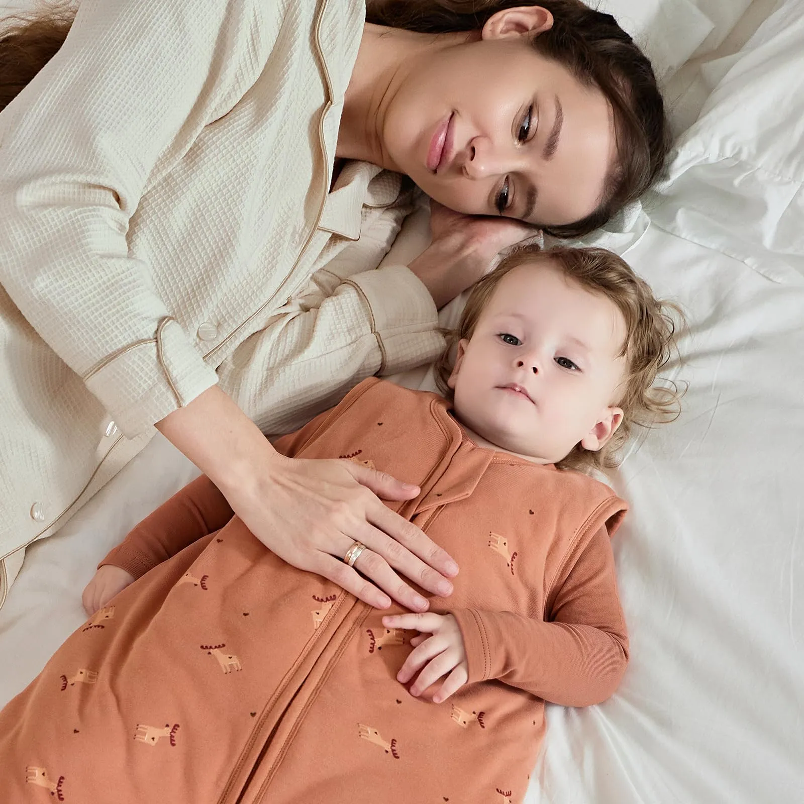 Mosebears Sacco nanna invernale per bambini, 2,5 tog,cotone, per diverse misure dalla nascita all'età di 24 mesi(Caramel,12-18 mesi) - immagine 8