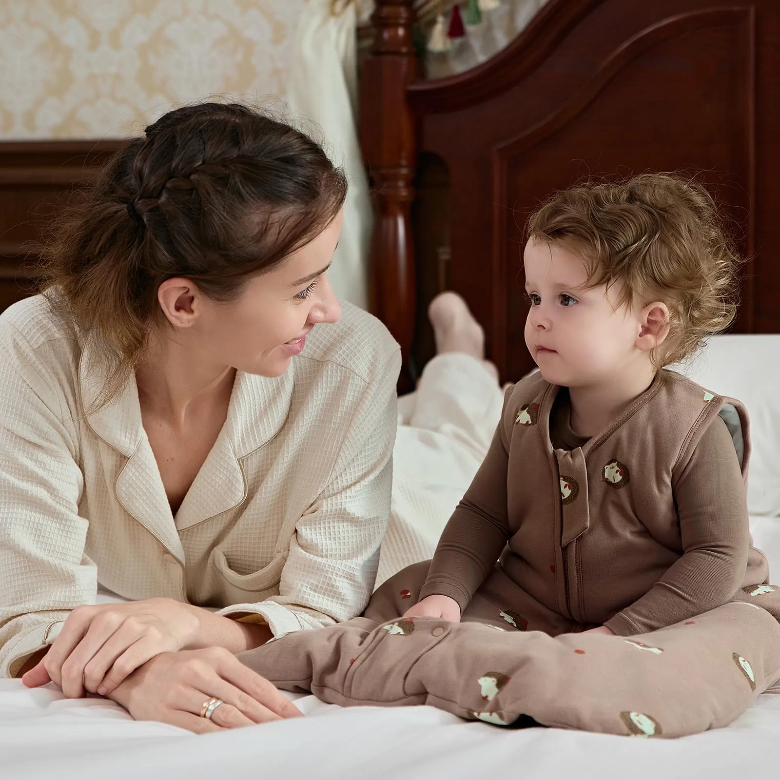 Mosebears Sacco nanna invernale per bambini, 2,5 tog,cotone, per diverse misure dalla nascita all'età di 24 mesi(Brown,18-24 mesi) - immagine 2