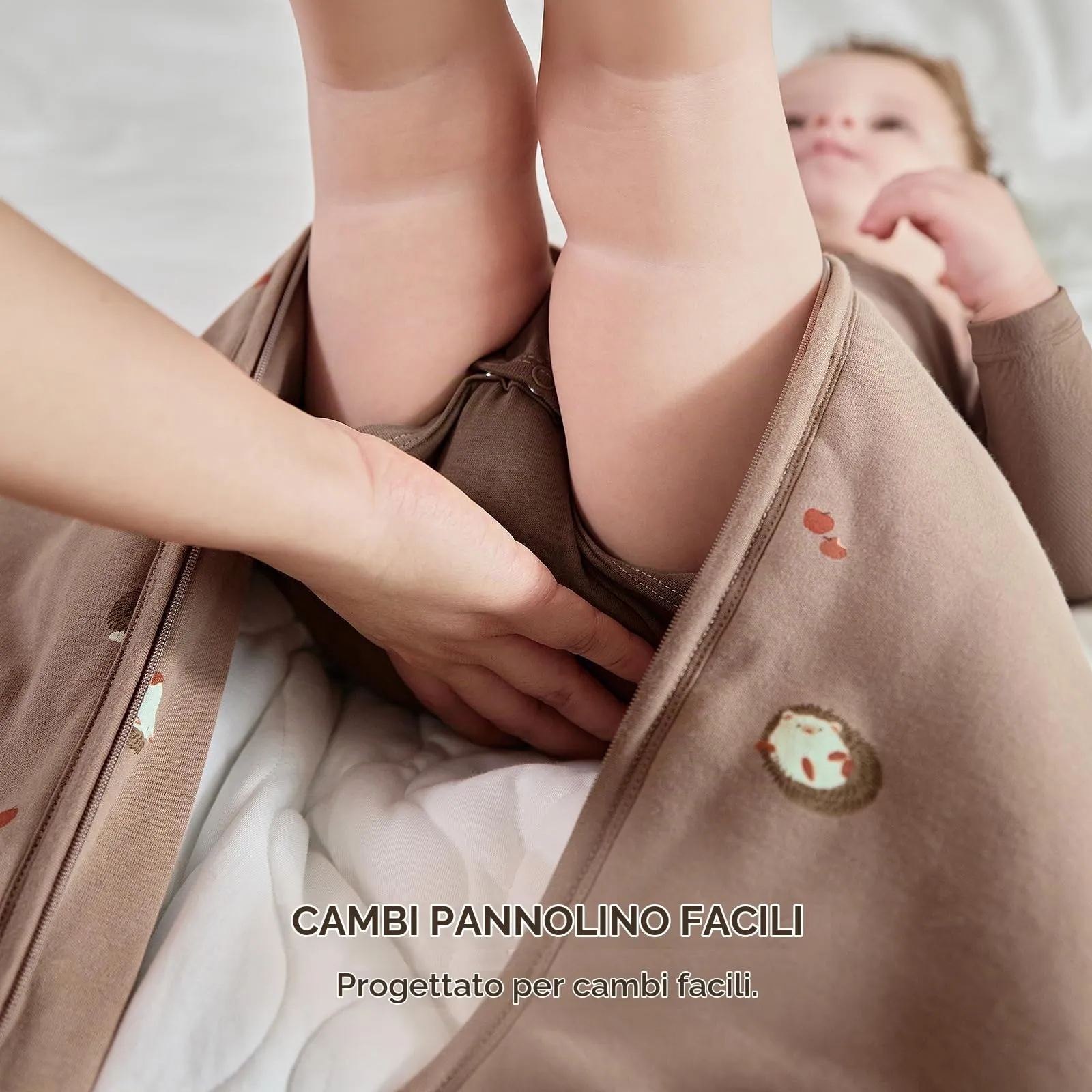 Mosebears Sacco nanna invernale per bambini, 2,5 tog,cotone, per diverse misure dalla nascita all'età di 24 mesi(Brown,12-18 mesi) - immagine 7