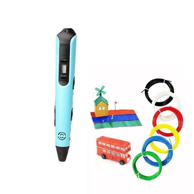 Penna 3D Stampa LCD Multicolor Filamento PLA 12 Colori 36m Regolabile Temperatura - immagine 1