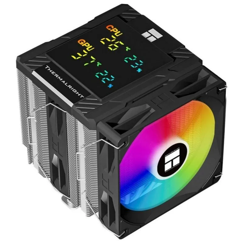 Refrigerazione ad aria Thermalright Socket LGA1700/AM5 120mm Peerless Assassin 120 Digital ARGB Black doppia torre display digitale - immagine 1