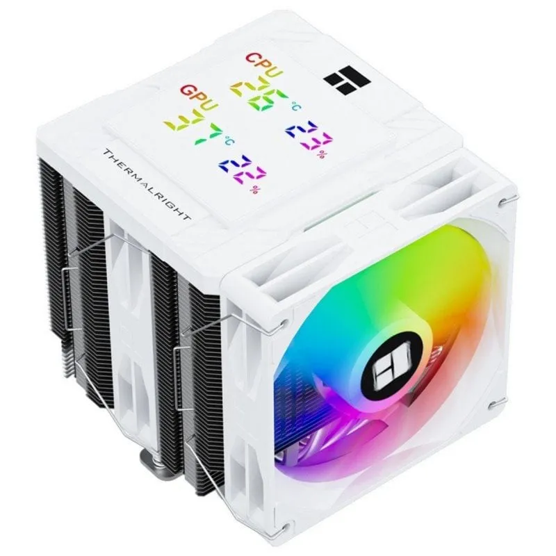 Refrigerazione Aria Thermalright Socket Universale Doppia Torre 120mm Peerless Assassin 120 Digital ARGB White Display Digitale RGB - immagine 1