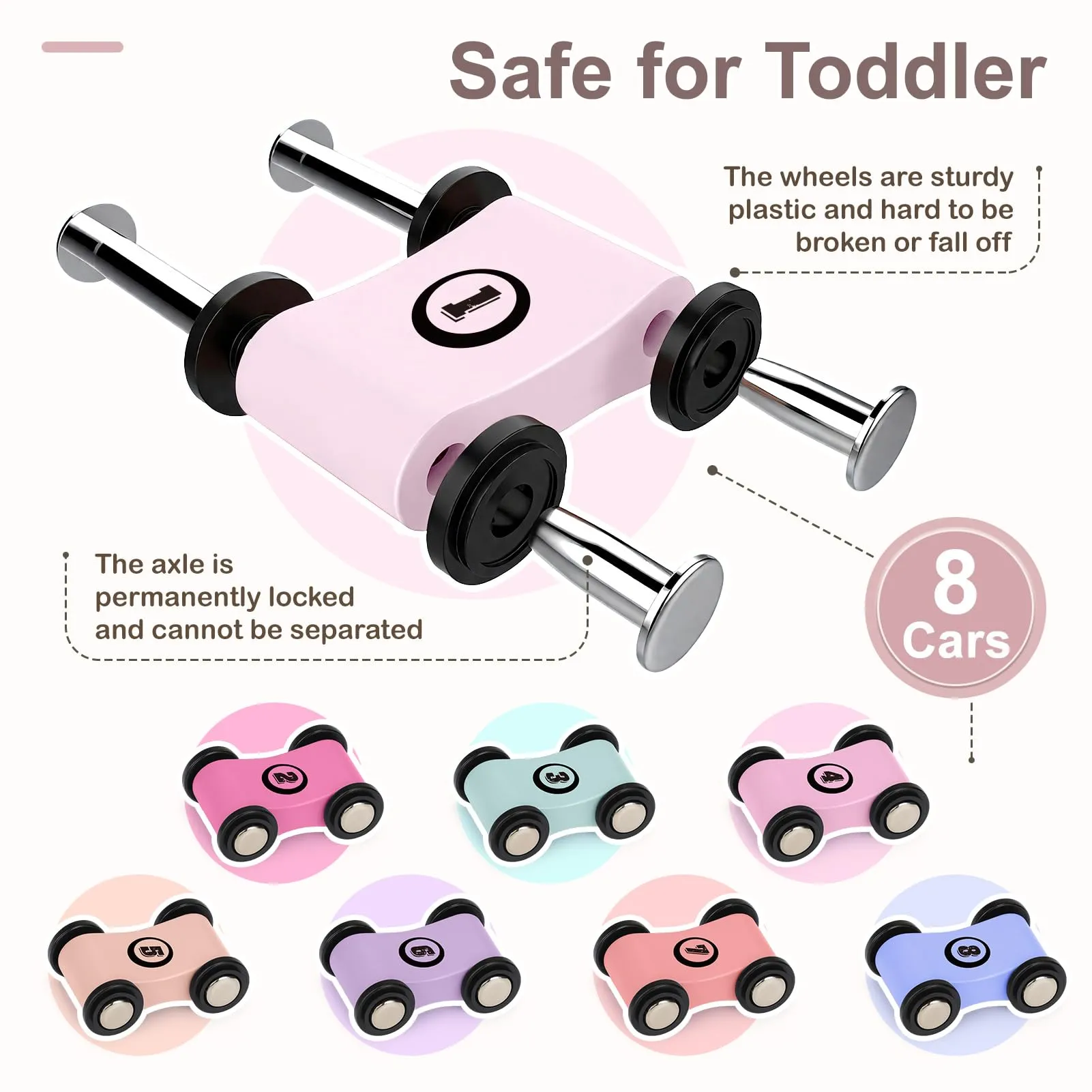 Joyreal Giochi Montessori 1 2 anno - Piste Macchinine Cars per Bambini con 8 Mini Auto Giocattolo e Garage Regalo Natale per Bambina Bambino - immagine 4
