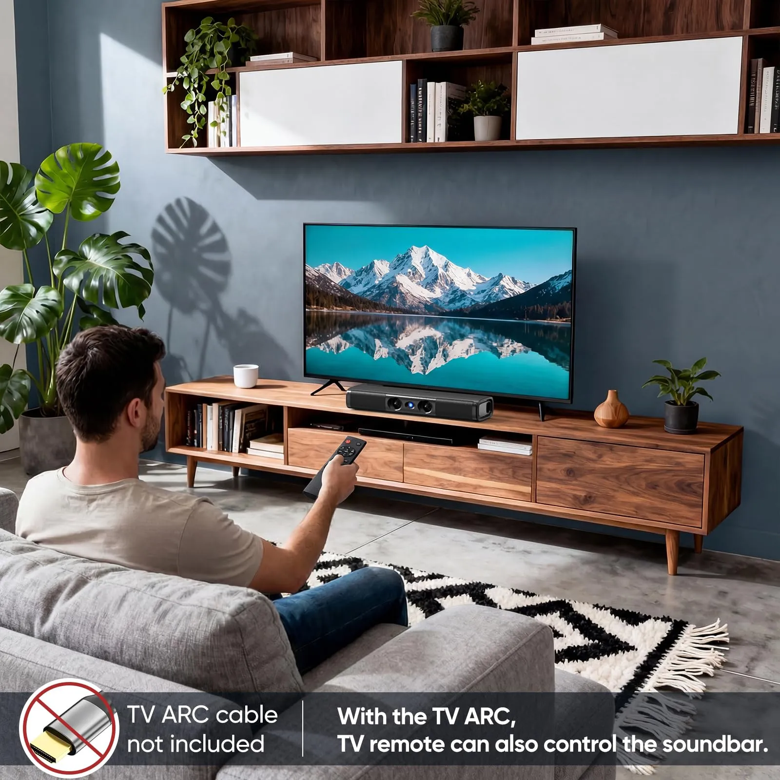 Saiyin Soundbar per TV con potenza di picco di 90 W e bassi potenziati - immagine 6