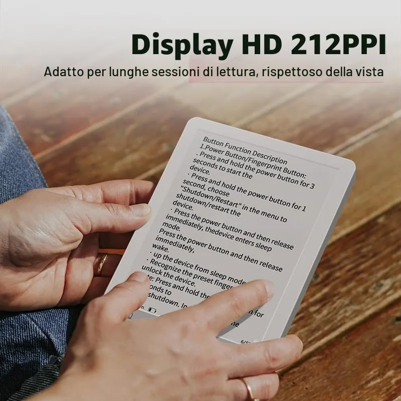 Bigme E-reader B6 con display bianco e nero, e-reader da 6 pollici con 2 GB + 32 GB, lettore e-book e-ink Android, tablet e-book con processore Octa-Core e Android 14, illuminazione frontale - immagine 3