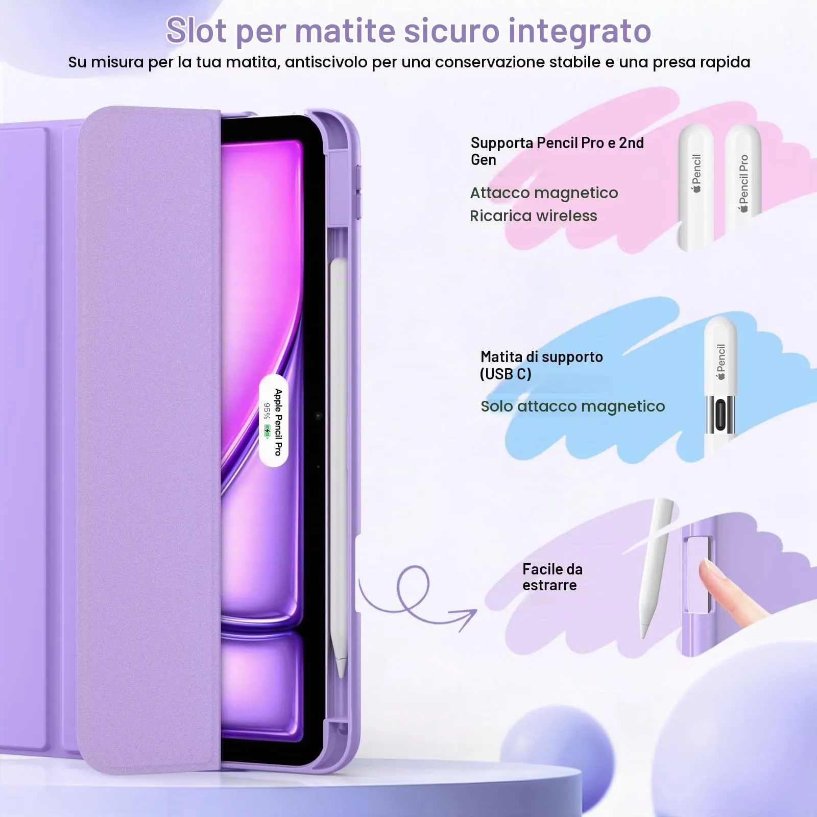 MoKo Custodia Sottile per iPad Air da 11 Pollici, iPad Air 5a/4a Gen, Lilla - immagine 5