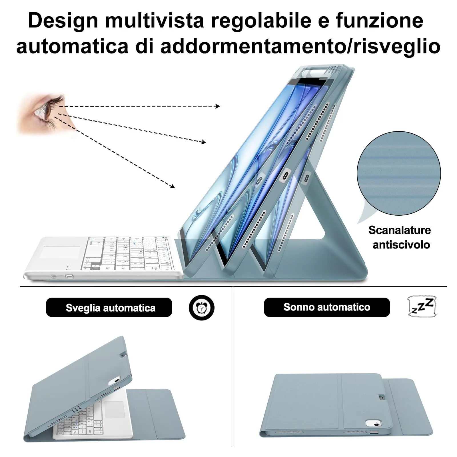 Tastiera per iPad Air 13 M4 2026/M3 2025/M2 2024/iPad Pro 12.9 3-6 Gen - immagine 5