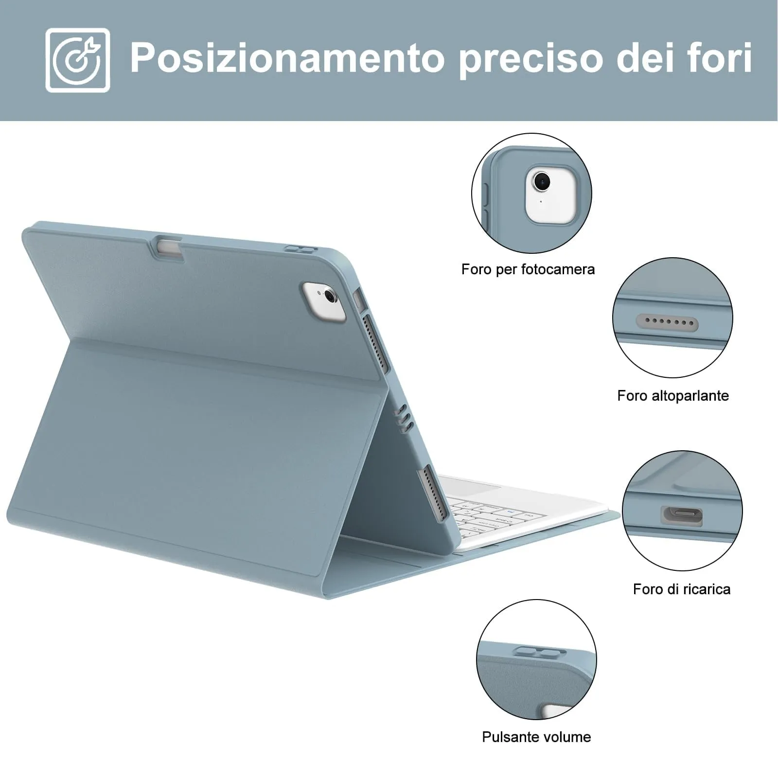 Tastiera per iPad Air 13 M4 2026/M3 2025/M2 2024/iPad Pro 12.9 3-6 Gen - immagine 6