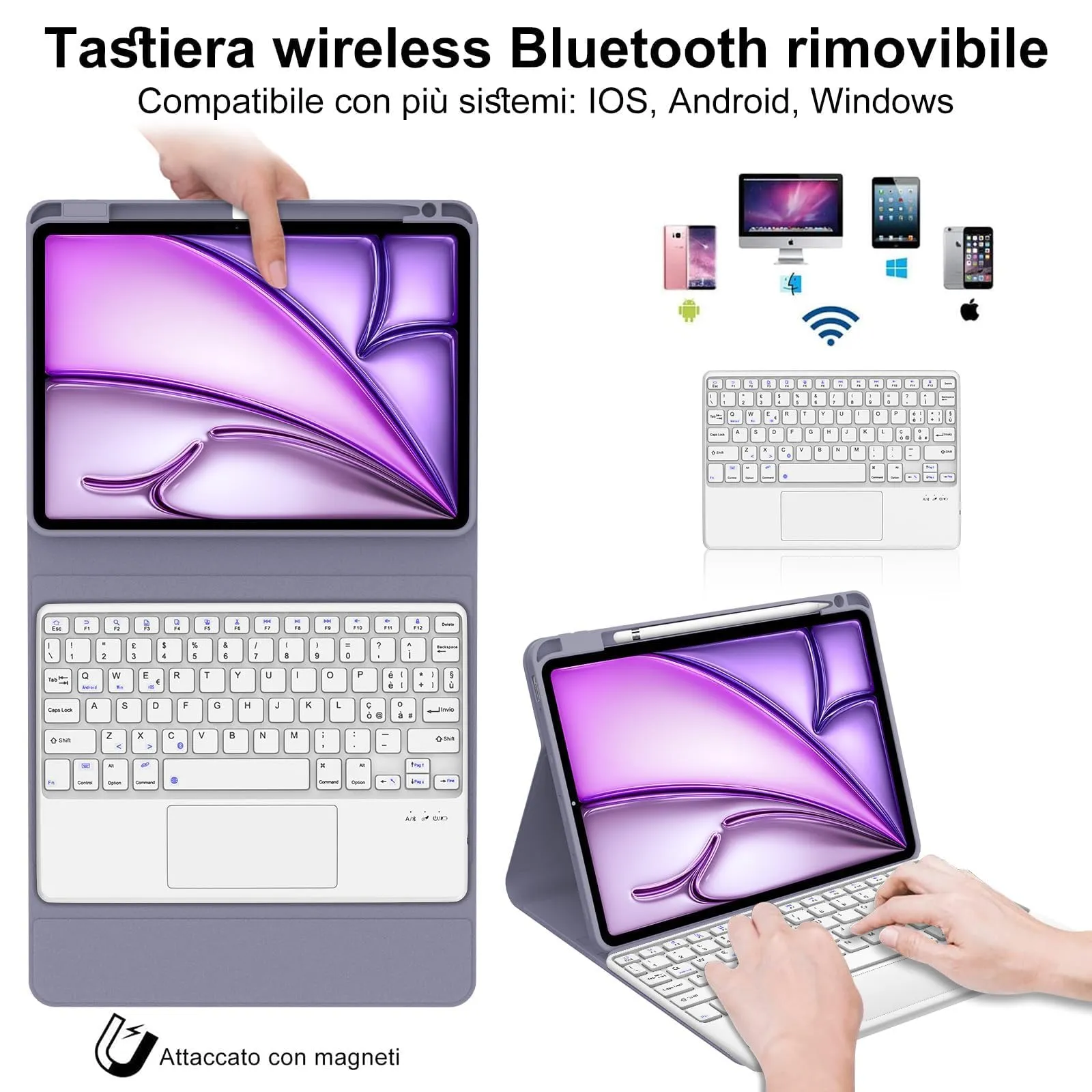 Cover Tastiera per iPad Air 11 M4 2026/M3 2025/M2 2024 11 Pollici - immagine 3