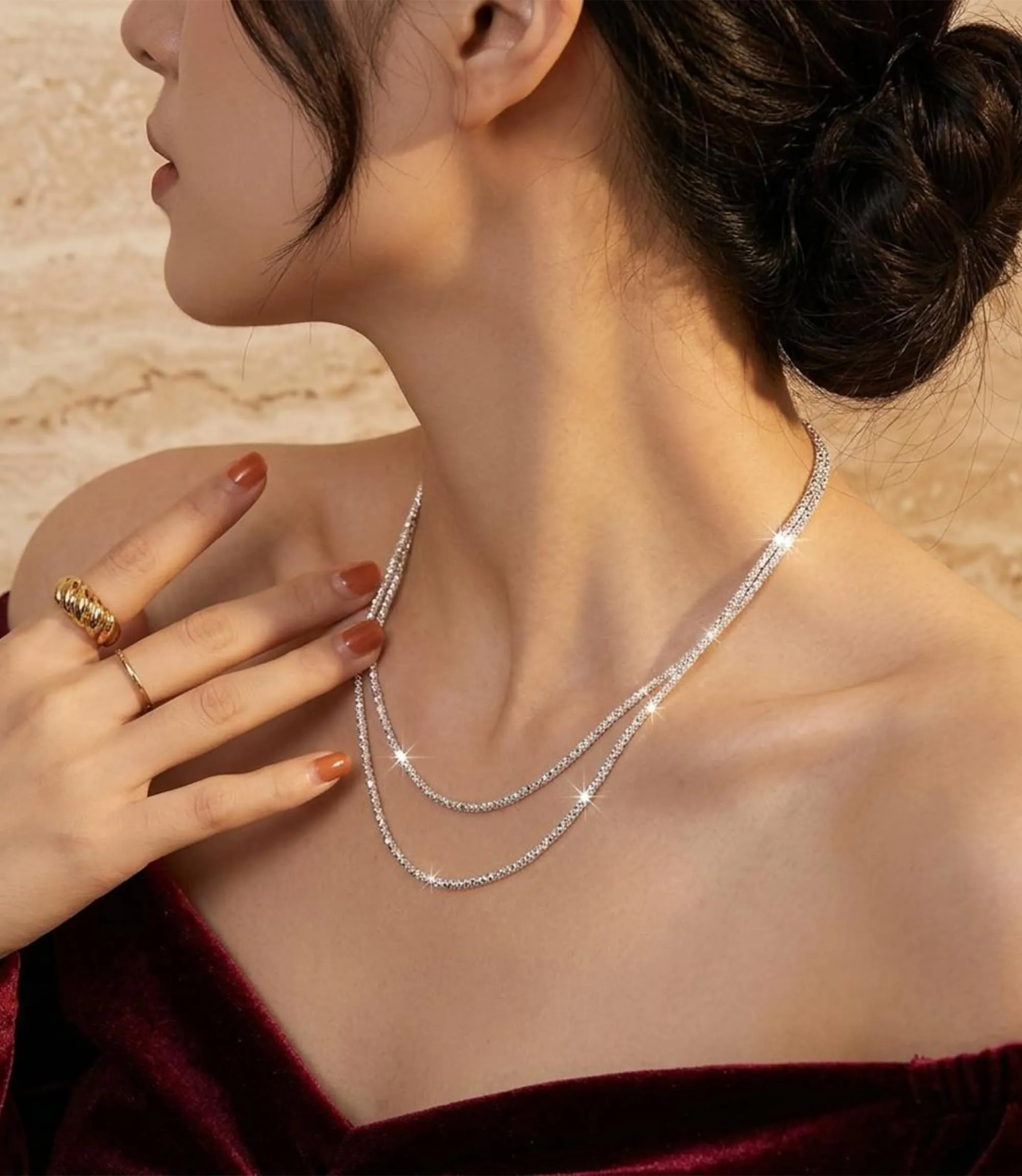 Catenina Argento 925 Donna Collana Argento Senza Ciondolo Silver Chain - immagine 6