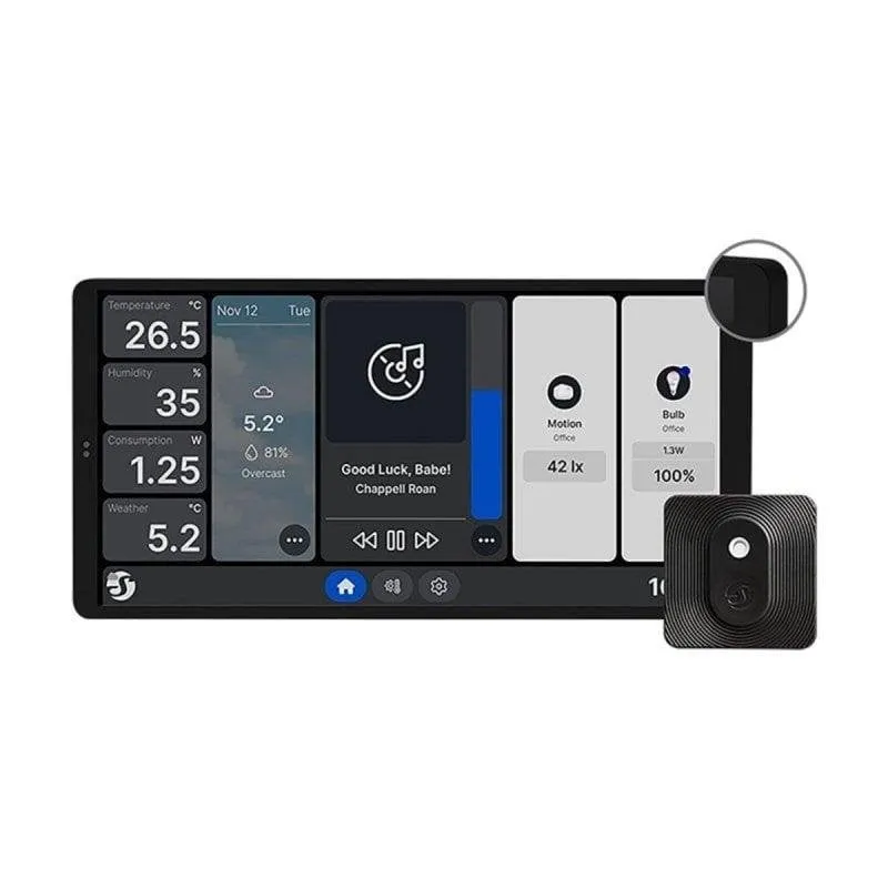Centrale Domotica Shelly Wall Display X2 Black Wifi/Bluetooth con Touchscreen e Sensori Integrati - immagine 1