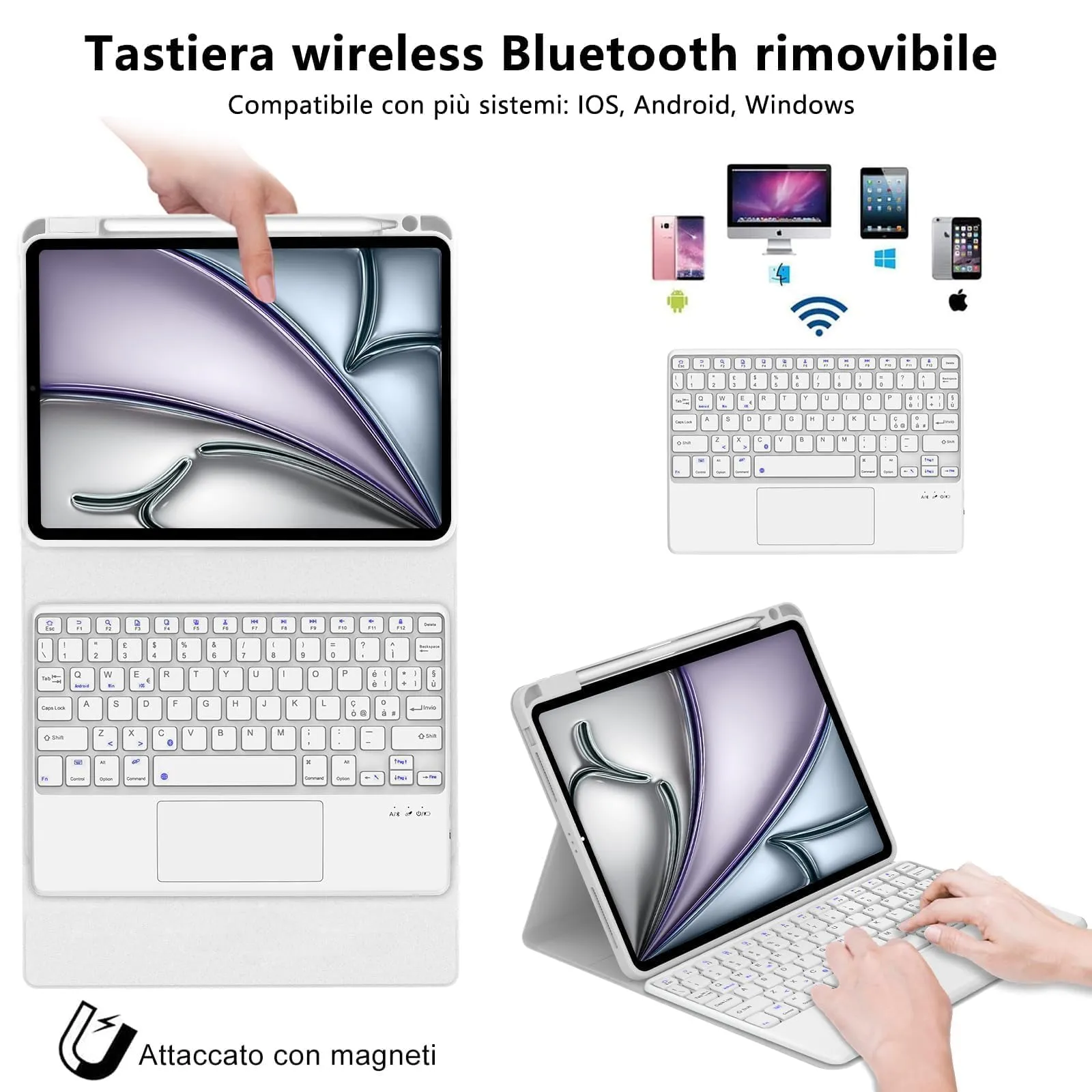 Cover Tastiera per iPad Air 11 M4 2026/M3 2025/M2 2024 11 Pollici - immagine 3