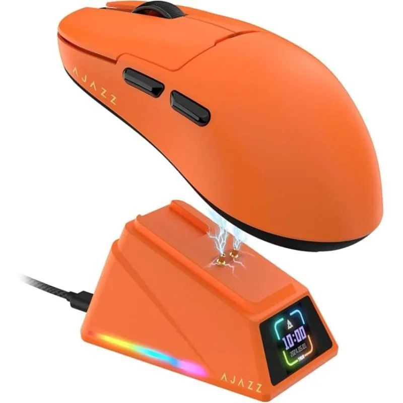 Mouse Ajazz wireless 42000 DPI base di ricarica magnetica 8K schermo e switch Huano - immagine 1