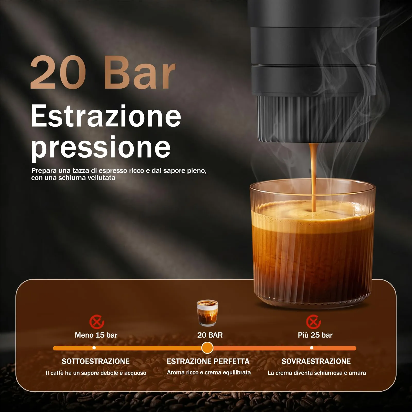 Macchina per caffè espresso portatile,per il campeggio,per Camper,ufficio - immagine 3