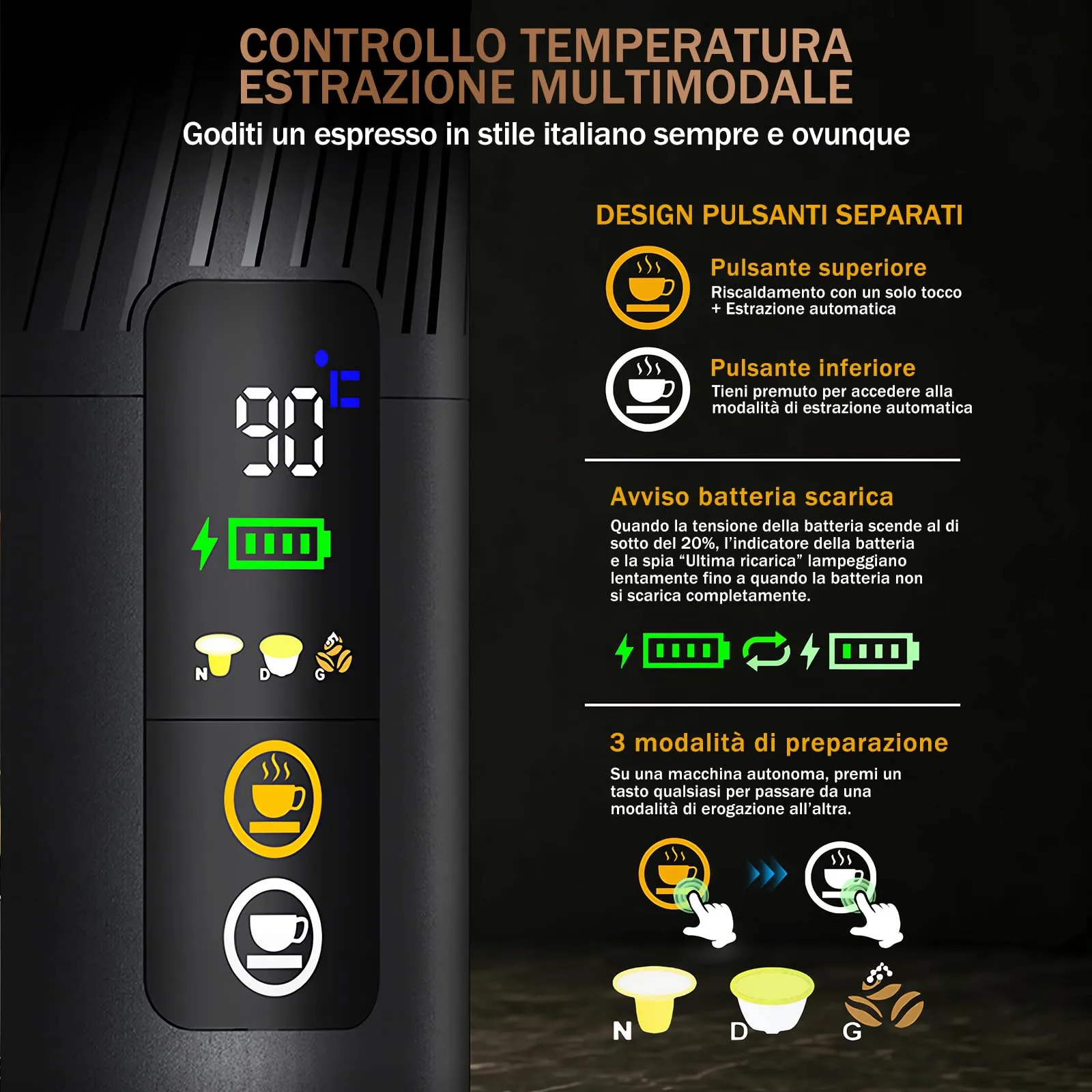 Macchina per caffè espresso portatile,per il campeggio,per Camper,ufficio - immagine 6