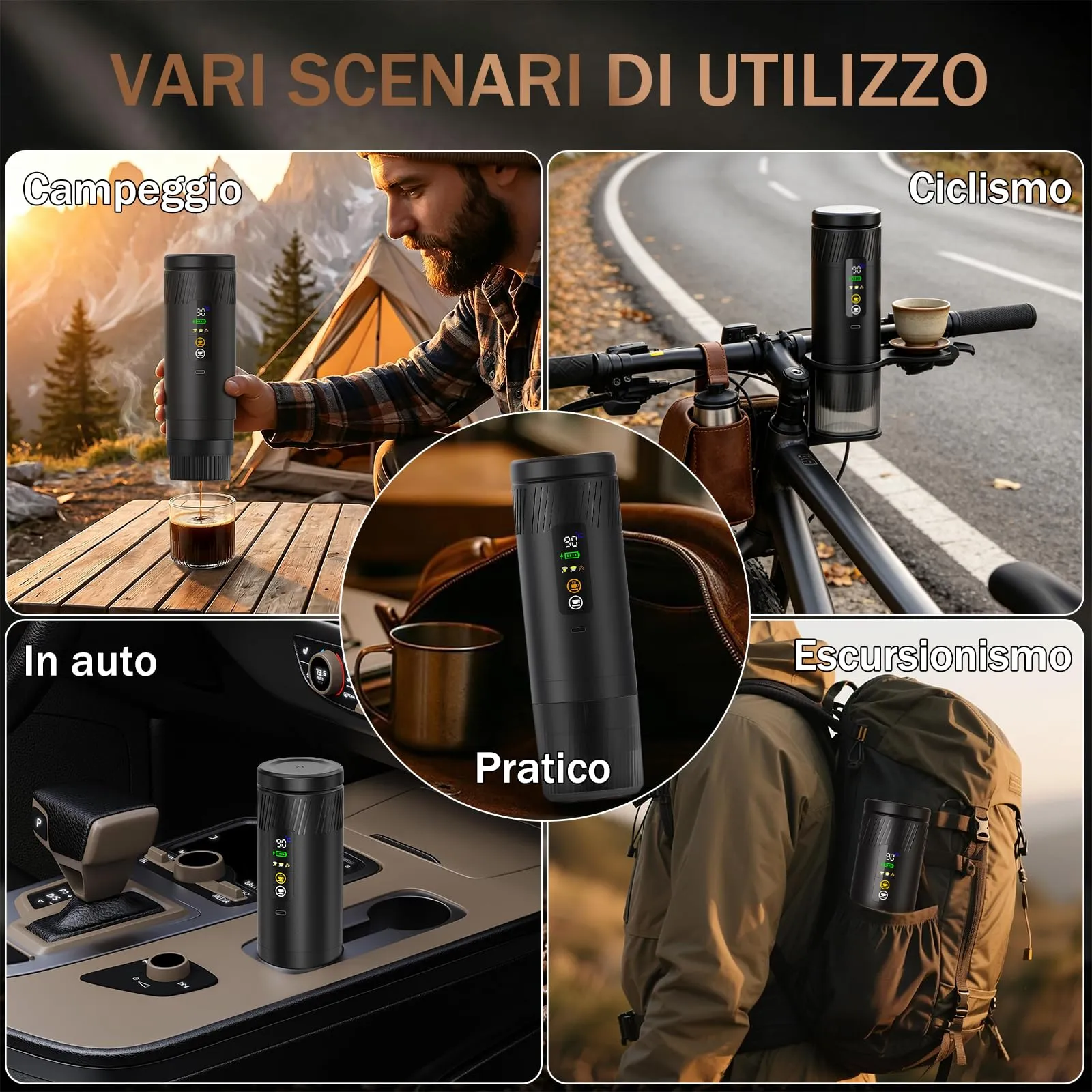 Macchina per caffè espresso portatile,per il campeggio,per Camper,ufficio - immagine 9