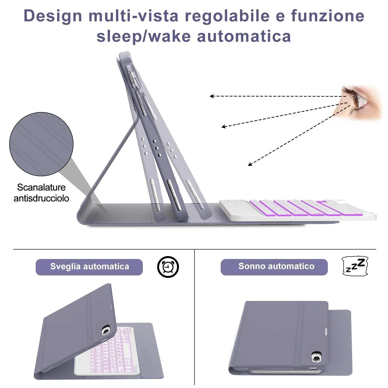 Cover Tastiera per iPad Air 11 M4 2026/M3 2025/M2 2024 11 Pollici - immagine 8