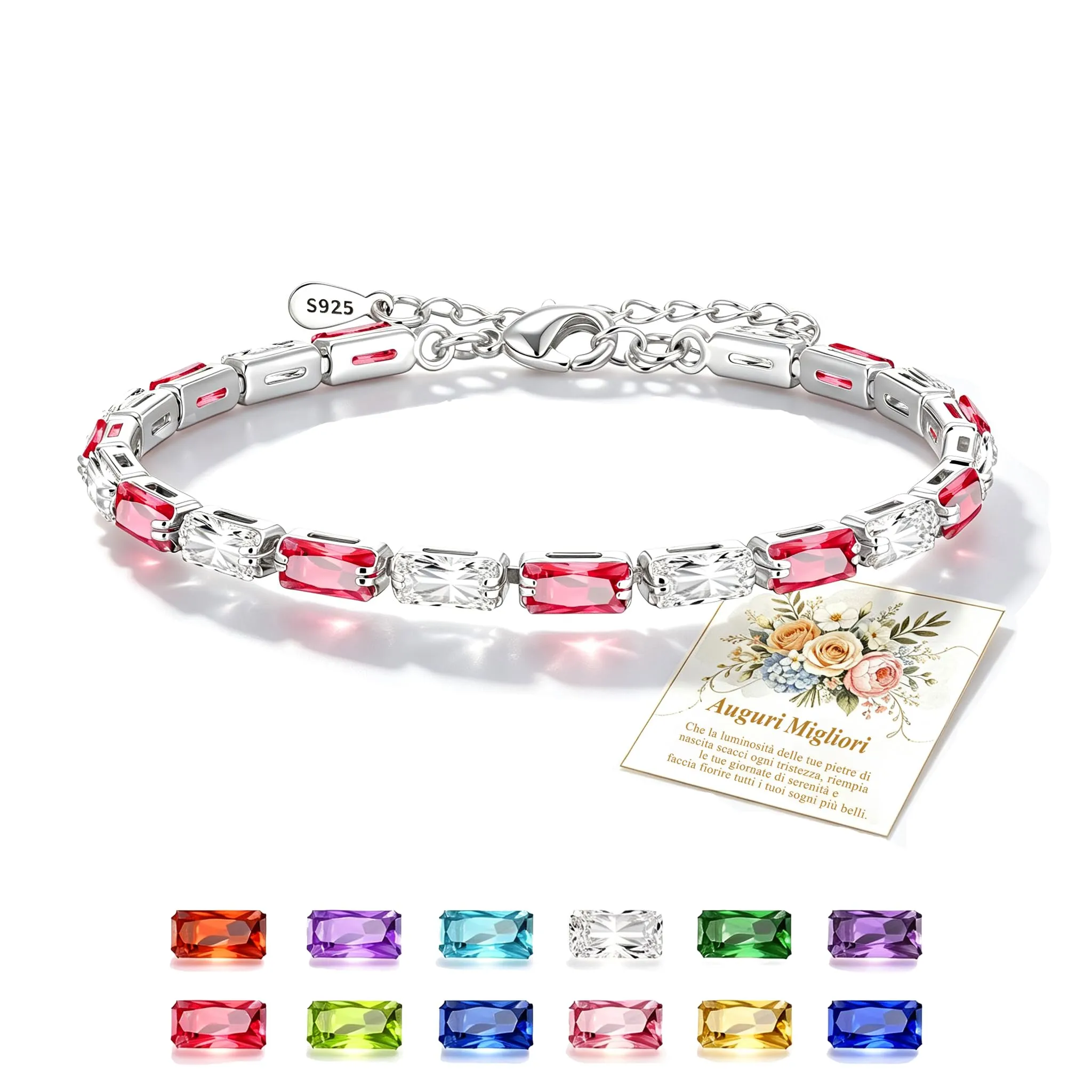 Rajputana Bracciale Da Donna In Argento Sterling 925 Bracciale Tennis Jewellery Regalo Di Compleanno Natale Per Lei Donne Silver Bracelet Fidanzate - immagine 1