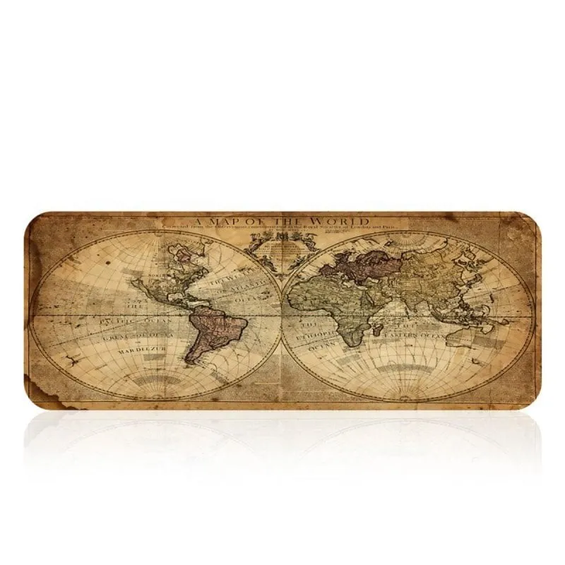 Tappetino Gaming XXL design Mappamondo 79 x 29,5 cm poliestere e gomma - immagine 1